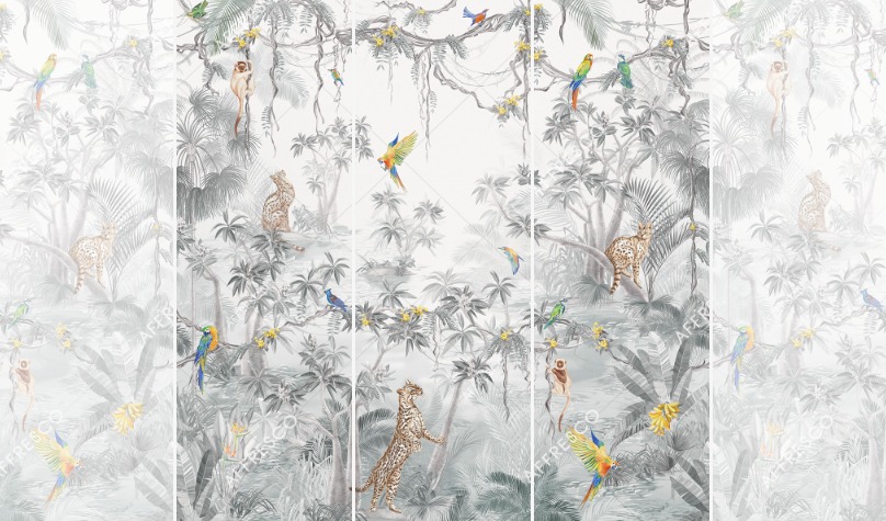Панно Affresco Wallpaper Part 2 Wild Cats AF958-COL2 2x2,01 м