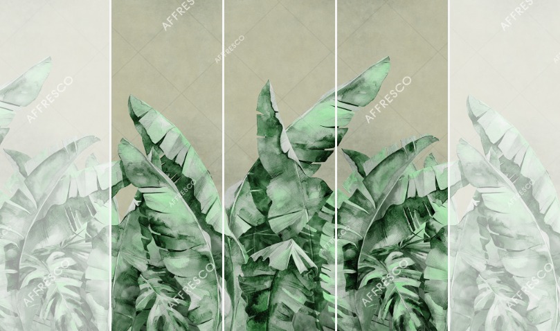 Панно Affresco Wallpaper Part 2 Large Palm Foliage AB131-COL1 2x2,01 м
