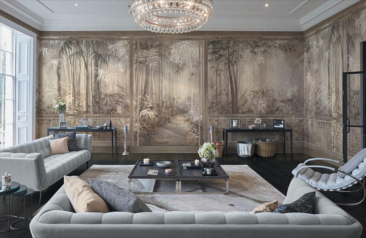 Панно Affresco Wallpaper Part 2 Jungle AB118-COL3 2x2,68 м фото в интерьере