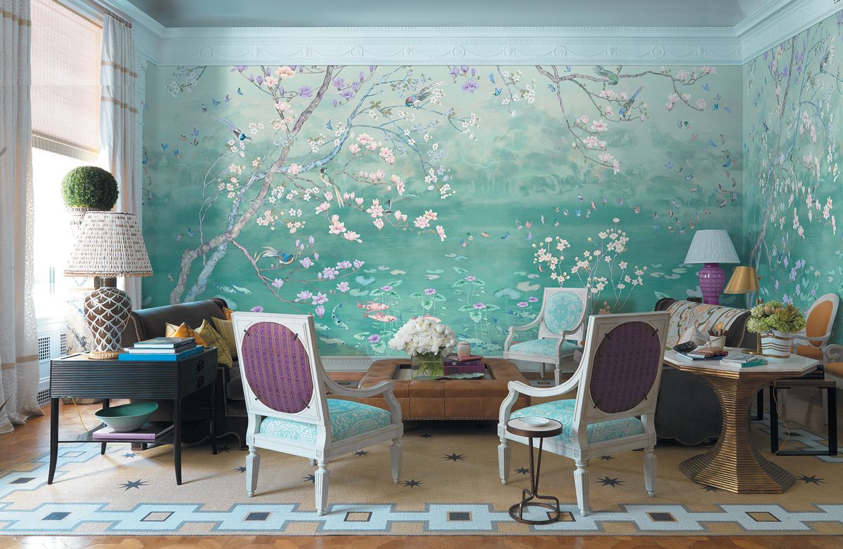 Панно Affresco Wallpaper Part 2 Chinese Motif AB121-COL3 2x4,02 м фото в интерьере