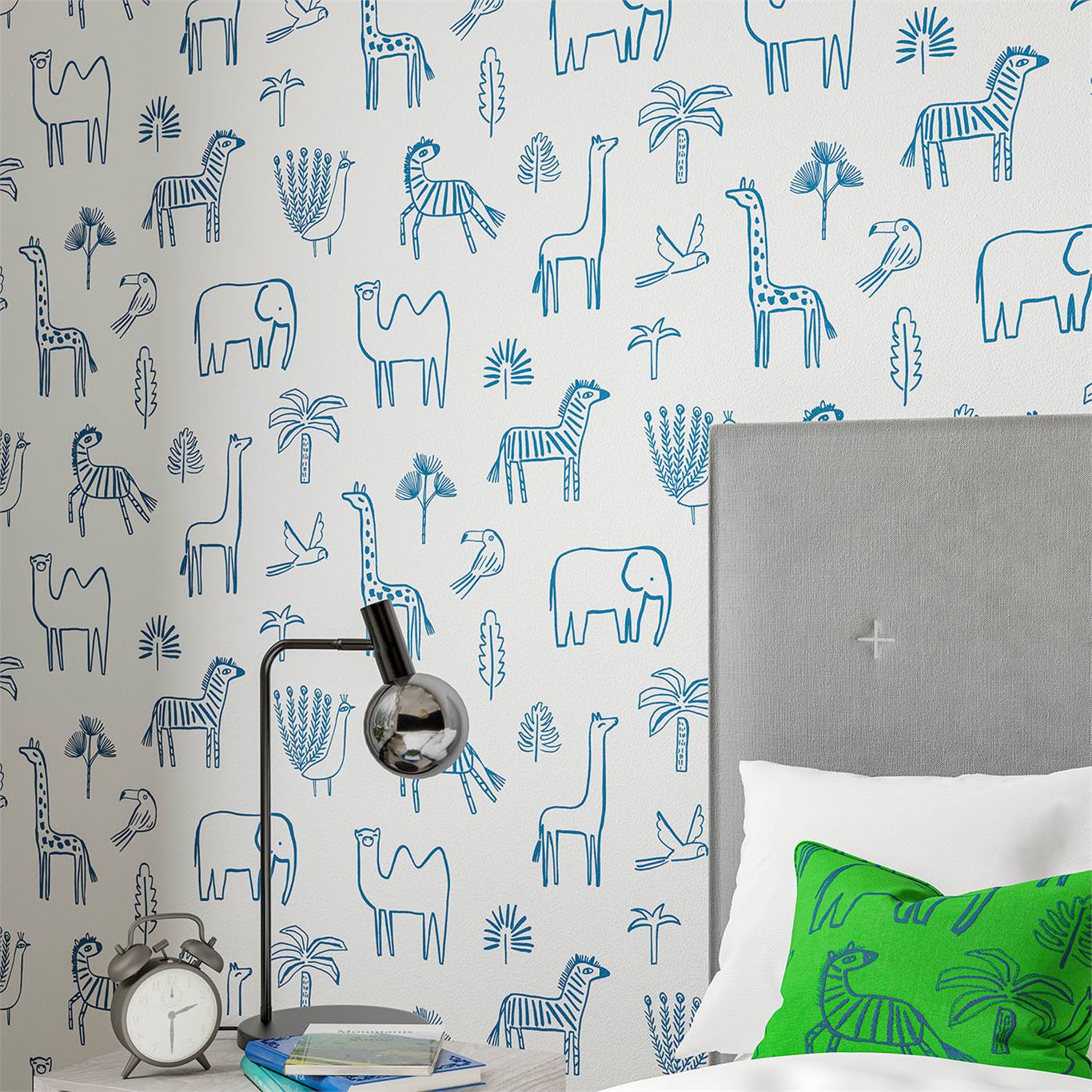 Обои Harlequin Book of Little Treasures Funky Jungle Navy 112630 фото в интерьере Обои Harlequin Book of Little Treasures Funky Jungle Navy 112630 фото в интерьере