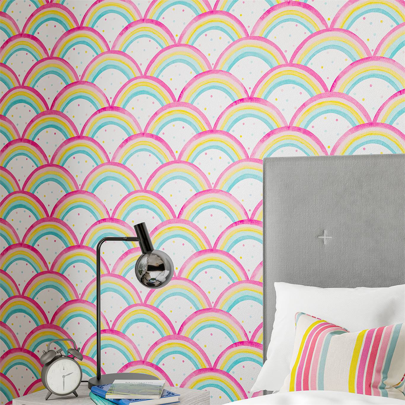 Обои Harlequin Book of Little Treasures Rainbow Brights Cherry 112645 фото в интерьере