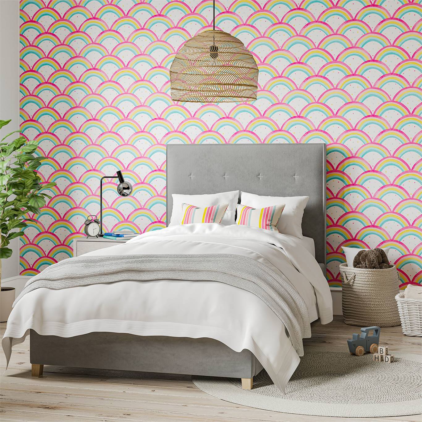 Обои Harlequin Book of Little Treasures Rainbow Brights Cherry 112645 фото в интерьере