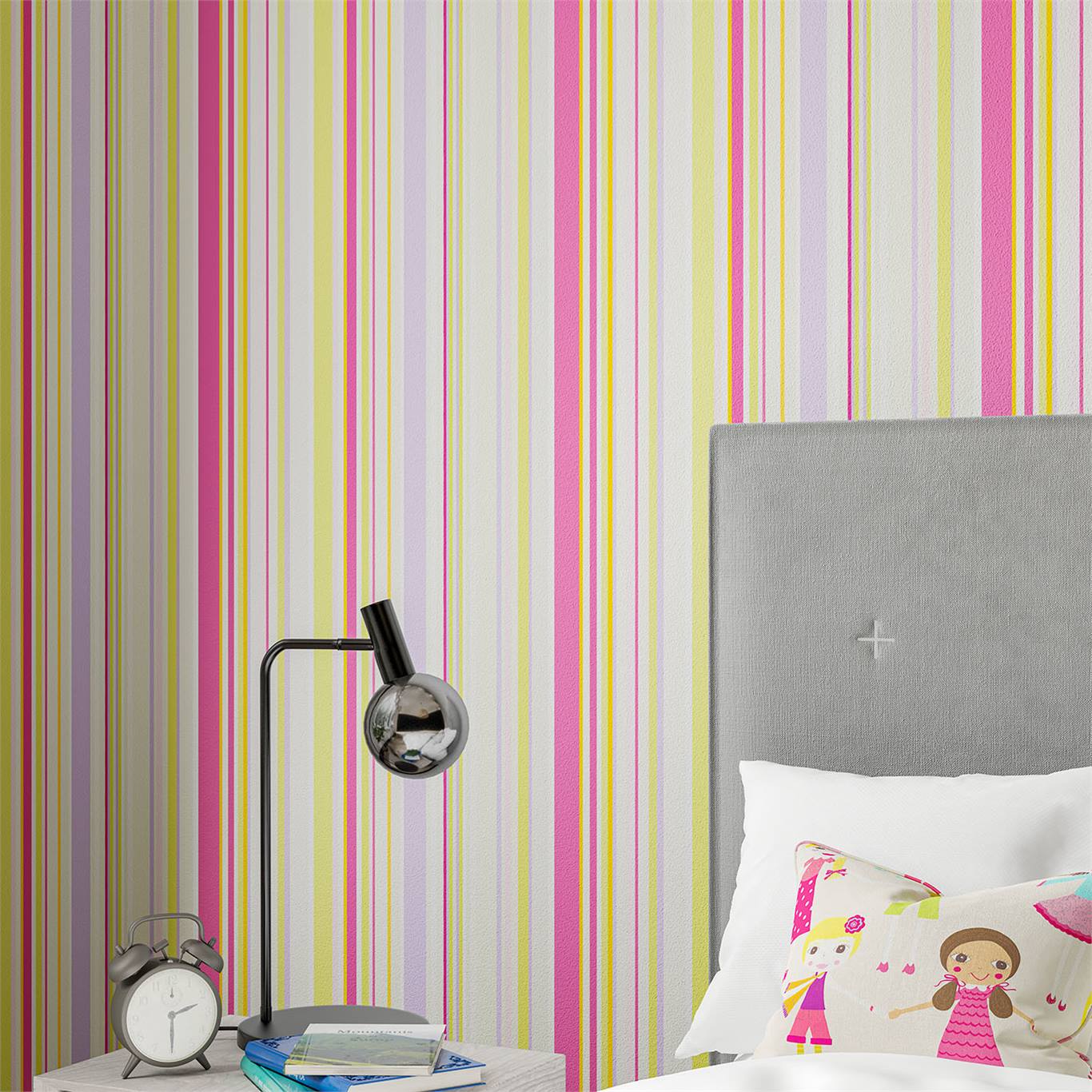 Обои Harlequin Book of Little Treasures Rush Fuchsia Apple Lilac and Neutrals 112658 фото в интерьере