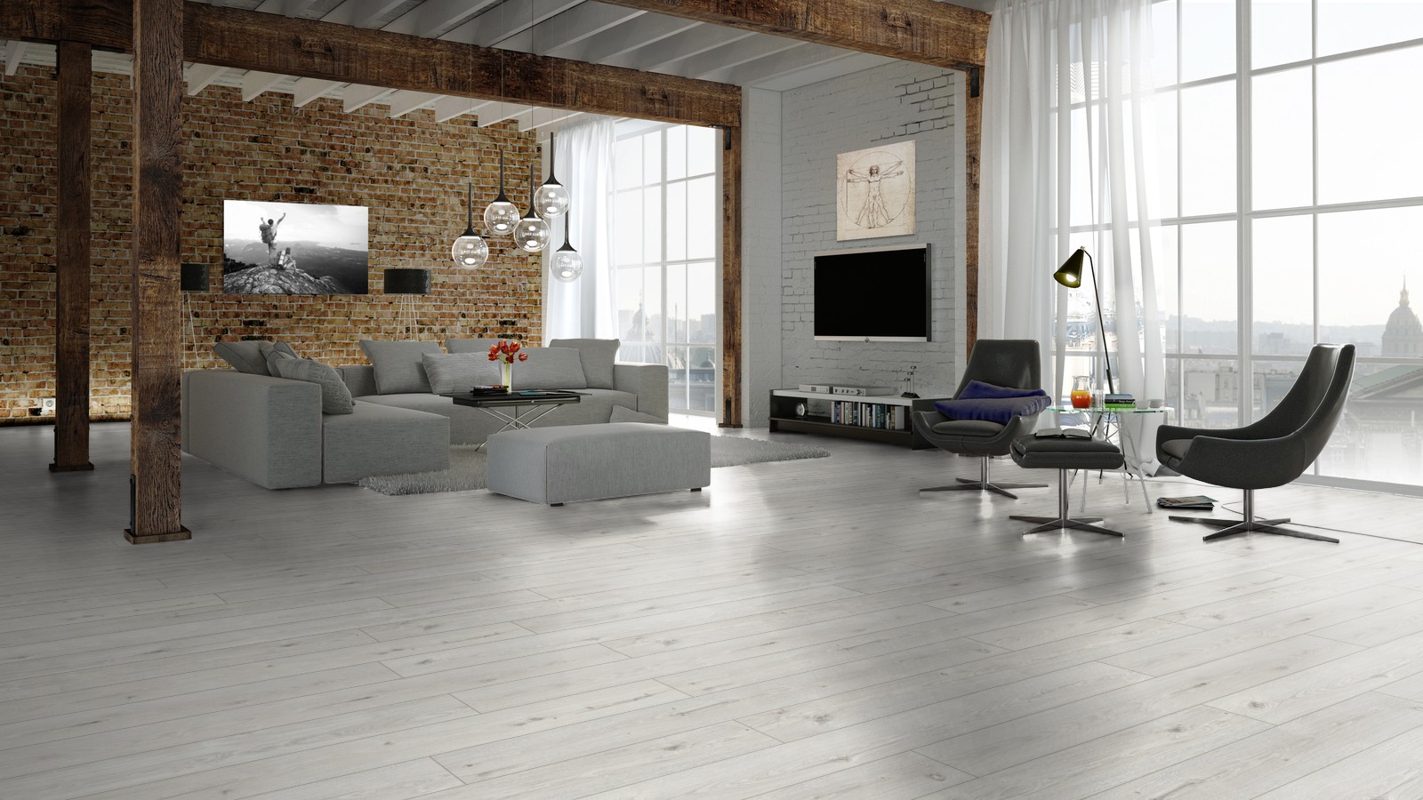 Ламинат Kronopol Aurum Gusto Platan Malibu D 3482 1380×159×8 фото в интерьере