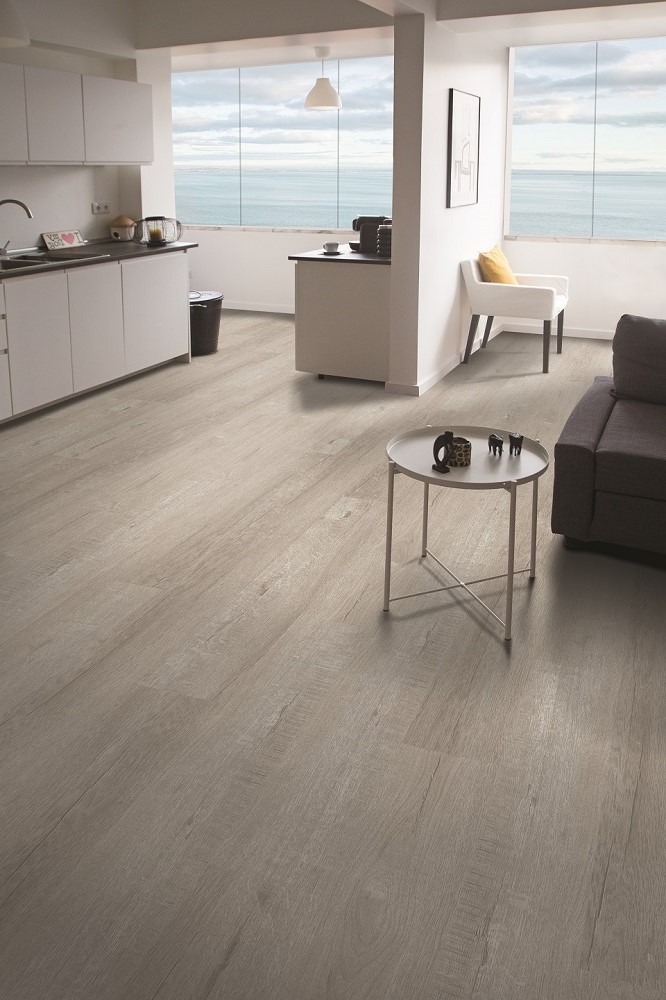 Пробковый пол замковый CorkArt Design concept Enzo DW 4013 DNN B 1200×210×10,5 фото в интерьере