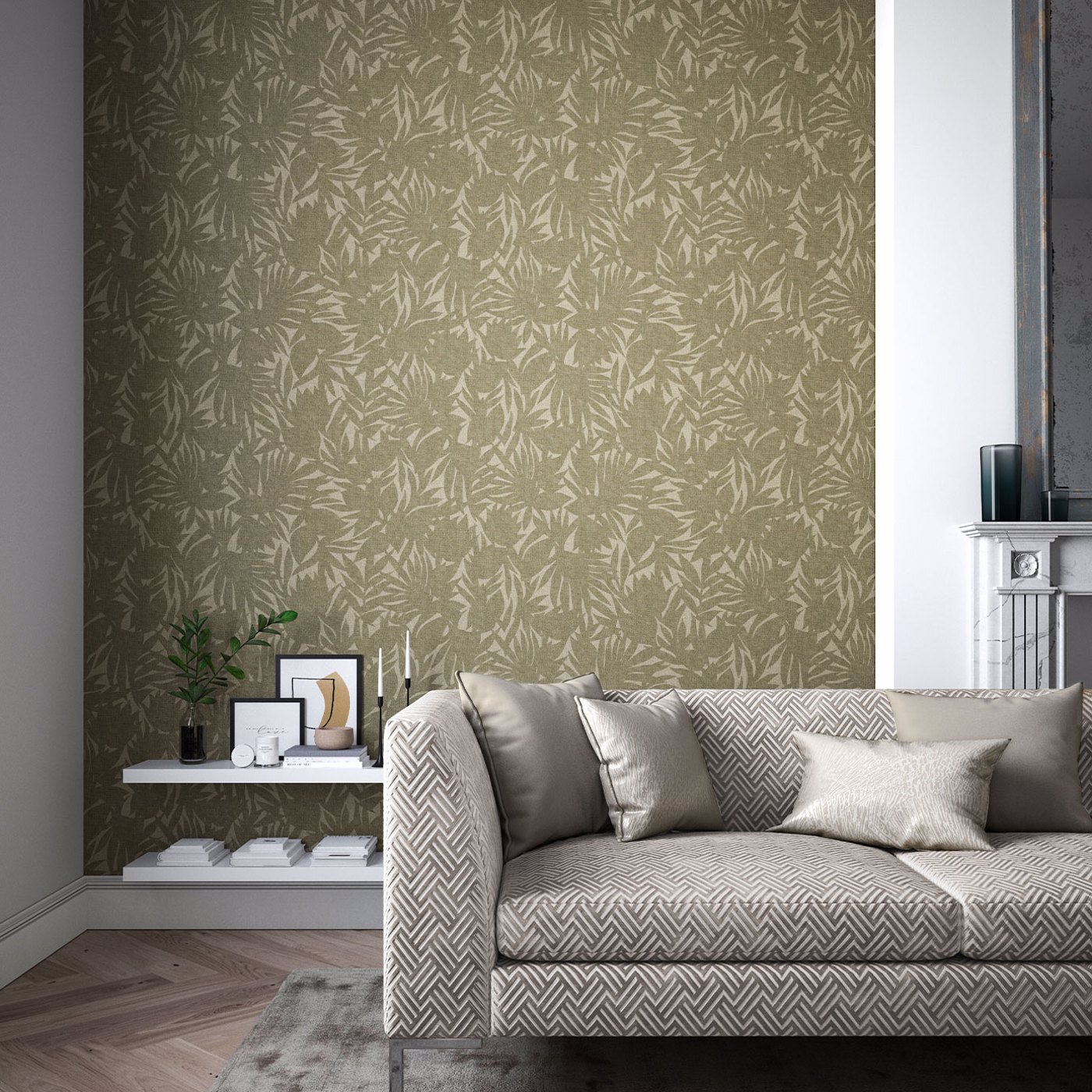 Обои Harlequin Momentum 7 Luminance Sediment 112735 фото в интерьере