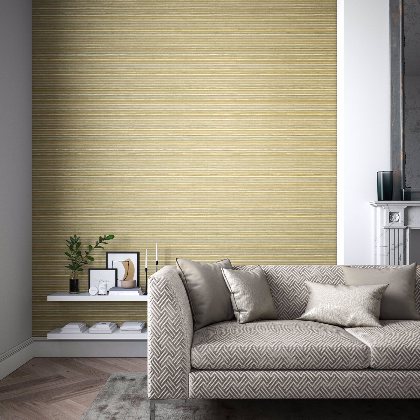 Обои Harlequin Momentum 7 Gradiate Gold/Slate 112756 фото в интерьере