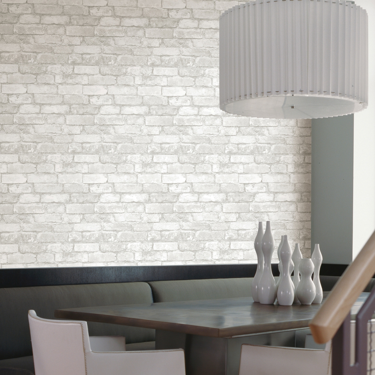 Обои Aura Trilogy Debs Dove Exposed Brick FD21261 фото в интерьере