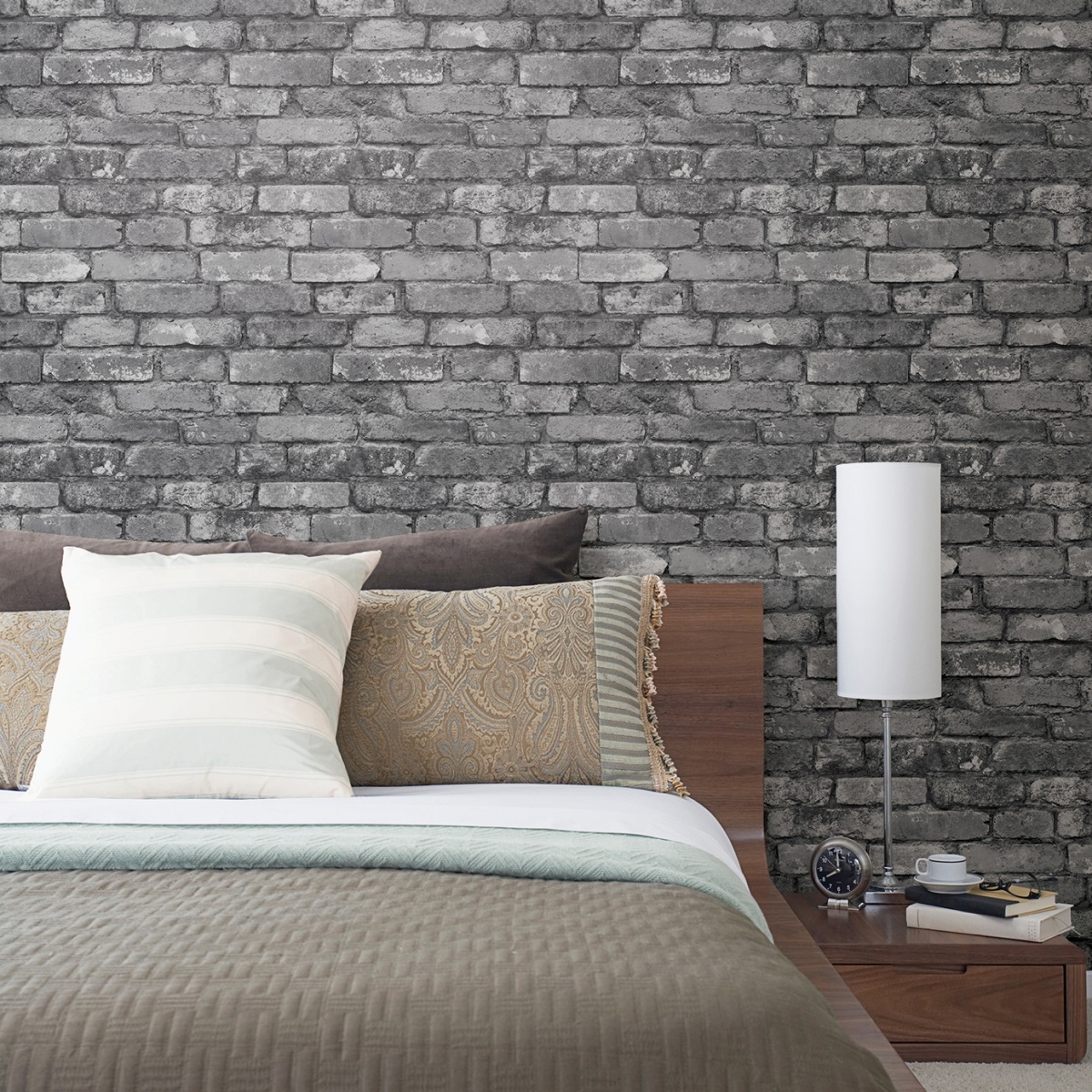 Обои Aura Trilogy Debs Dove Exposed Brick FD21260 фото в интерьере