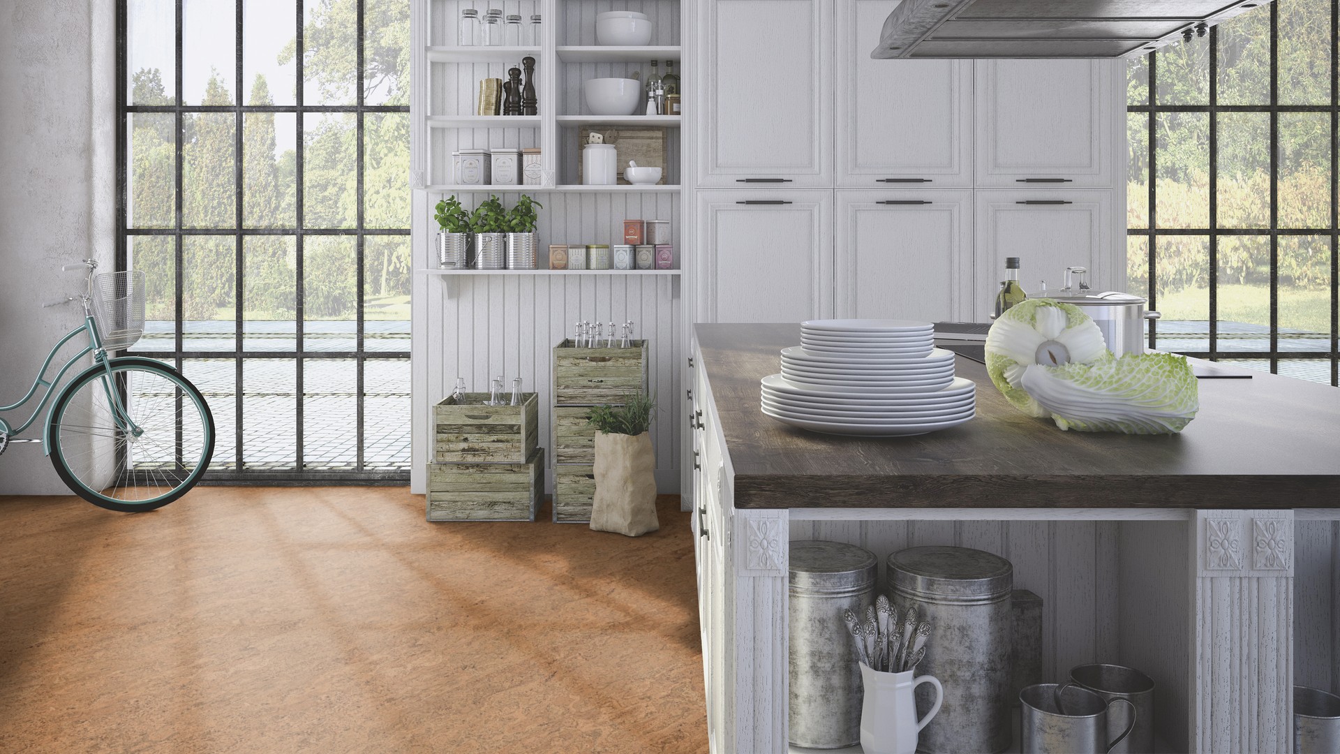 Пробковый пол клеевой Wicanders Cork Pure Originals Identity AJ8F004 600×300×6 фото в интерьере Пробковый пол клеевой Wicanders Cork Pure Originals Identity AJ8F004 600×300×6 фото в интерьере