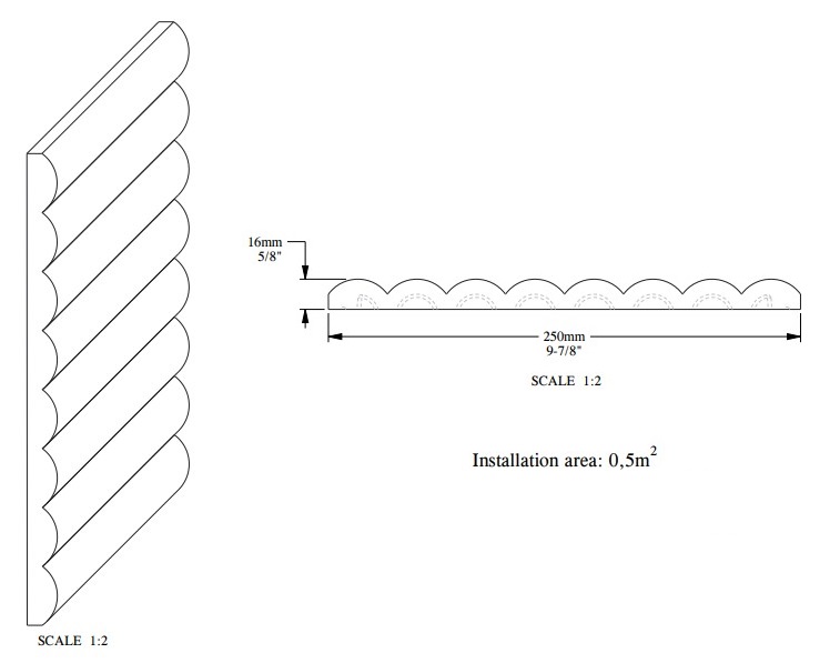 Стеновая панель под покраску Orac Decor Modern Hill W110F гибкая 2000×250×16 Стеновая панель под покраску Orac Decor Modern Hill W110F гибкая 2000×250×16