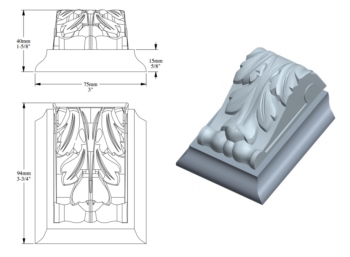 Вставка для карниза под покраску Orac Decor Luxxus C307A 75×94×4