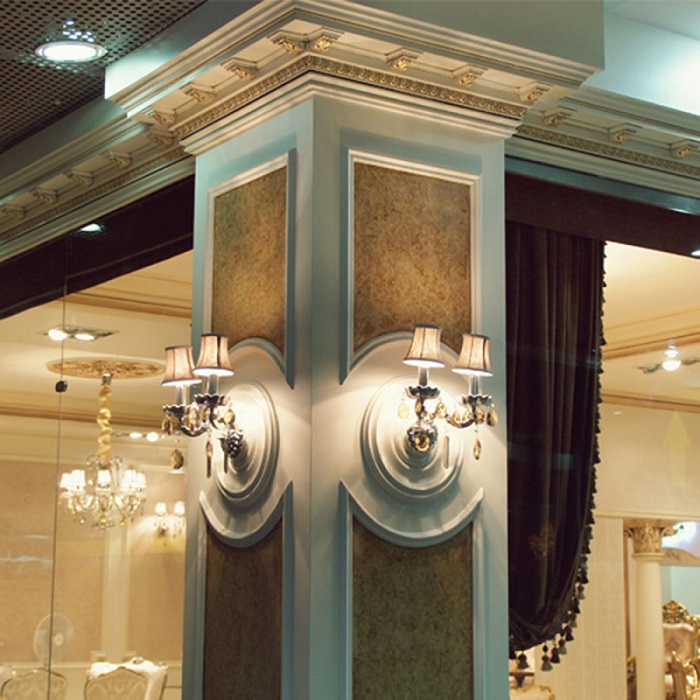 Вставка для карниза под покраску Orac Decor Luxxus C307A 75×94×4 фото в интерьере
