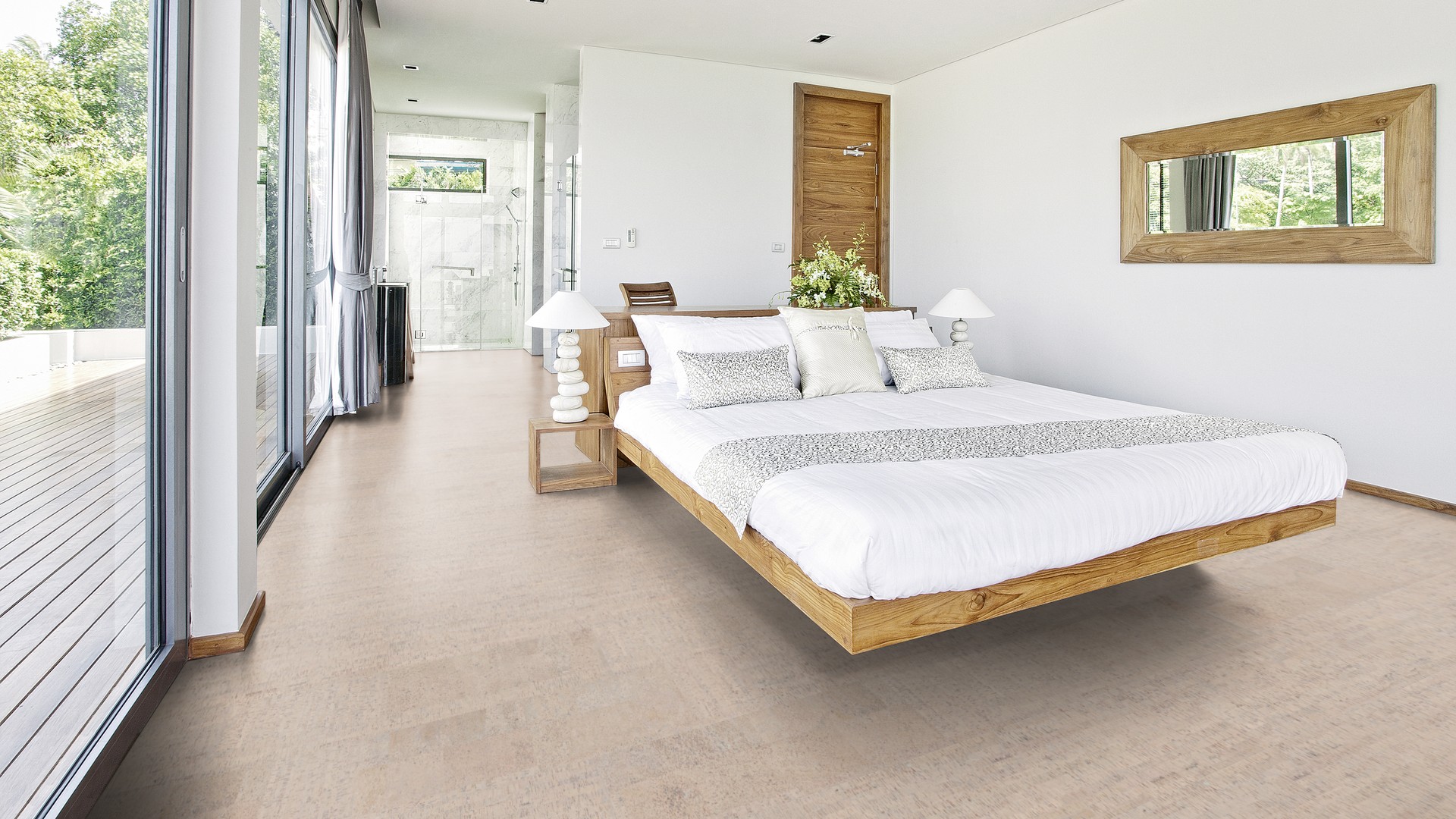 Пробковый пол клеевой Wicanders Cork Pure Fashionable Antique White AJ8K001 600×300×4 фото в интерьере Пробковый пол клеевой Wicanders Cork Pure Fashionable Antique White AJ8K001 600×300×4 фото в интерьере