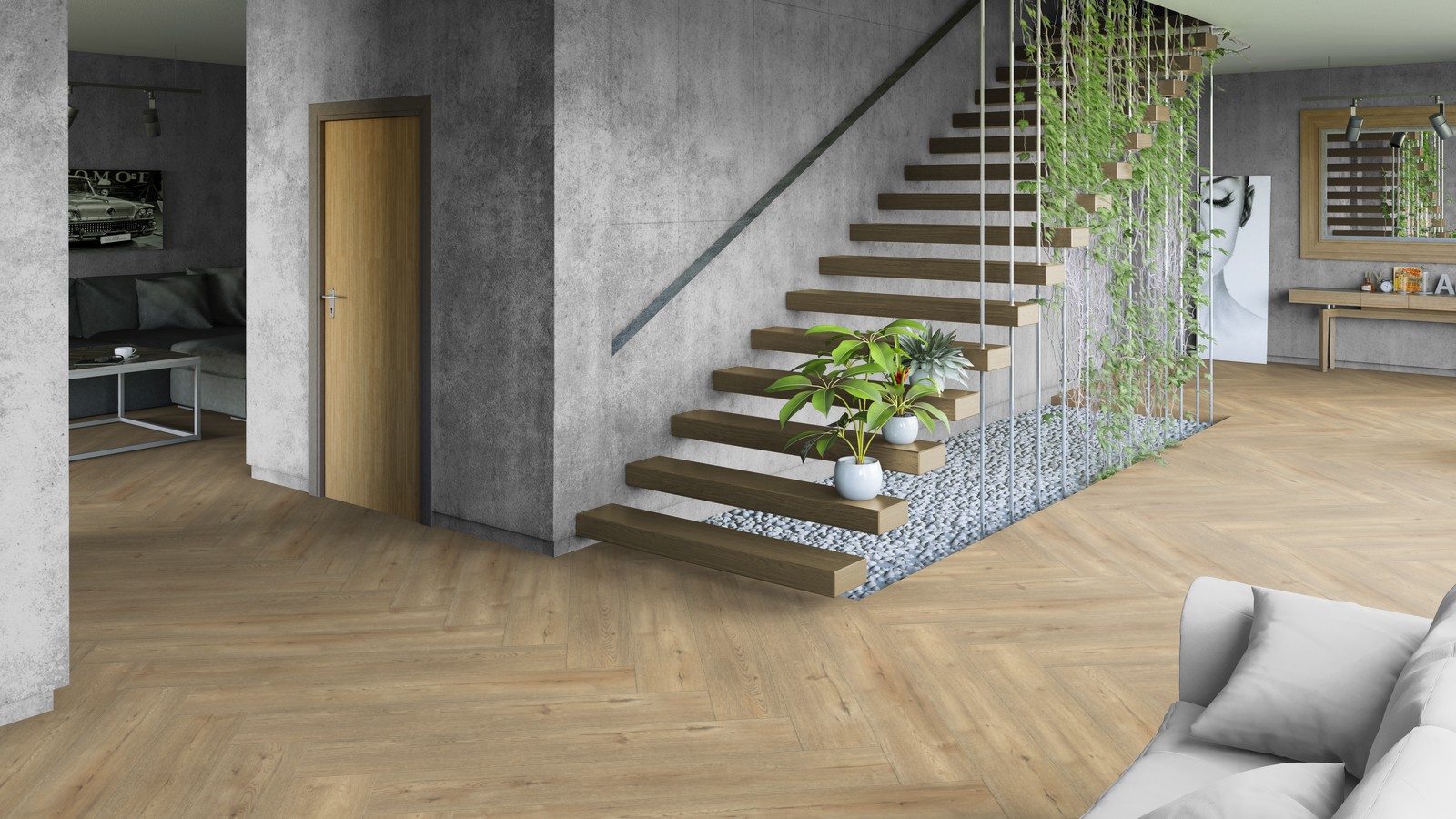 Кварцвиниловый SPC ламинат Tarkett Art Vinyl Deep House Laura 1400×225×4,6 фото в интерьере Кварцвиниловый SPC ламинат Tarkett Art Vinyl Deep House Laura 1400×225×4,6 фото в интерьере