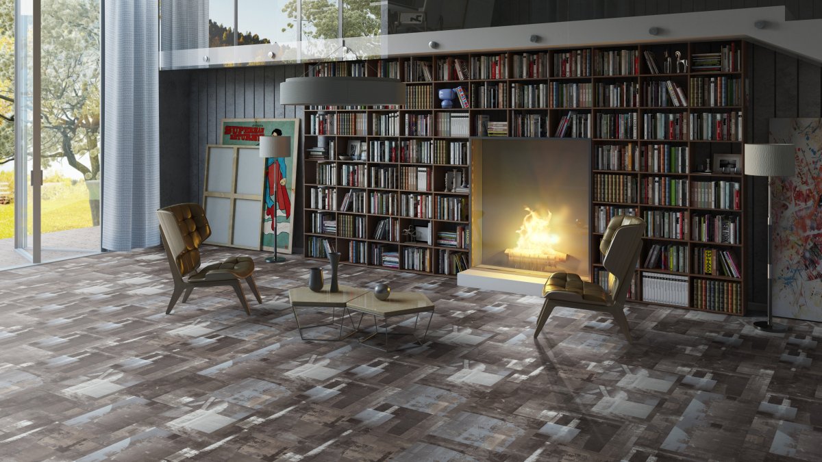 Кварцвиниловая плитка Tarkett Art Vinyl клеевая Lounge Digi Edition Oliver DJ 457,2×457,2×3 фото в интерьере Кварцвиниловая плитка Tarkett Art Vinyl клеевая Lounge Digi Edition Oliver DJ 457,2×457,2×3 фото в интерьере