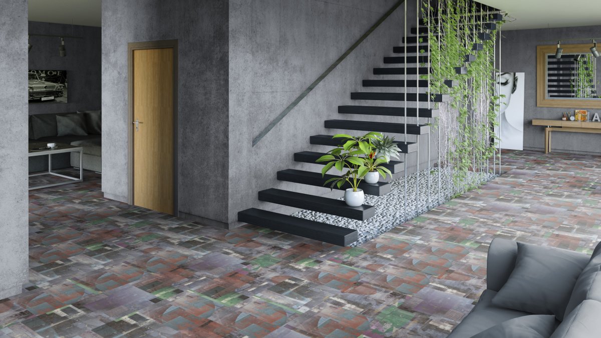 Кварцвиниловая плитка Tarkett Art Vinyl клеевая Lounge Digi Edition Paul DJ 457,2×457,2×3 фото в интерьере Кварцвиниловая плитка Tarkett Art Vinyl клеевая Lounge Digi Edition Paul DJ 457,2×457,2×3 фото в интерьере