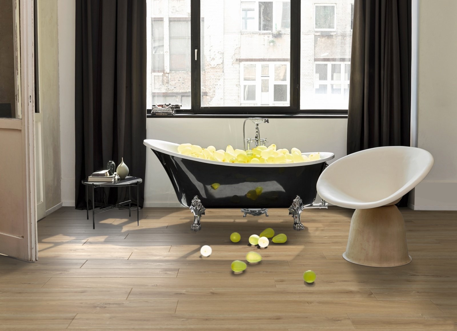 Ламинат Parador Basic 600XS Дуб Нова холоден 1744352 1285×243×8 фото в интерьере
