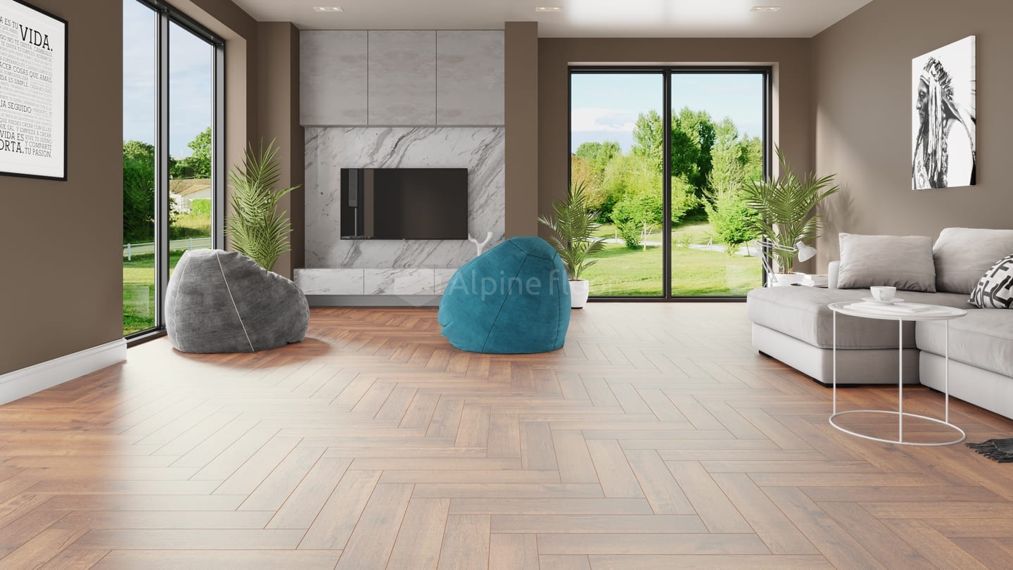 Кварцвиниловый SPC ламинат Alpine Floor Parquet Light Дуб Royal ECO 13-2 венгерская елка 600×125×4 фото в интерьере Кварцвиниловый SPC ламинат Alpine Floor Parquet Light Дуб Royal ECO 13-2 венгерская елка 600×125×4 фото в интерьере