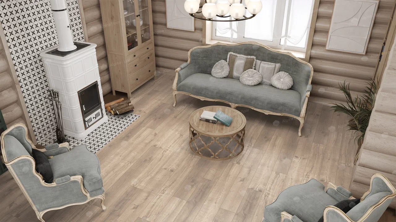Кварцвиниловый SPC ламинат Alpine Floor Real Wood Дуб Натуральный ECO 2-5 1220×183×6 фото в интерьере Кварцвиниловый SPC ламинат Alpine Floor Real Wood Дуб Натуральный ECO 2-5 1220×183×6 фото в интерьере