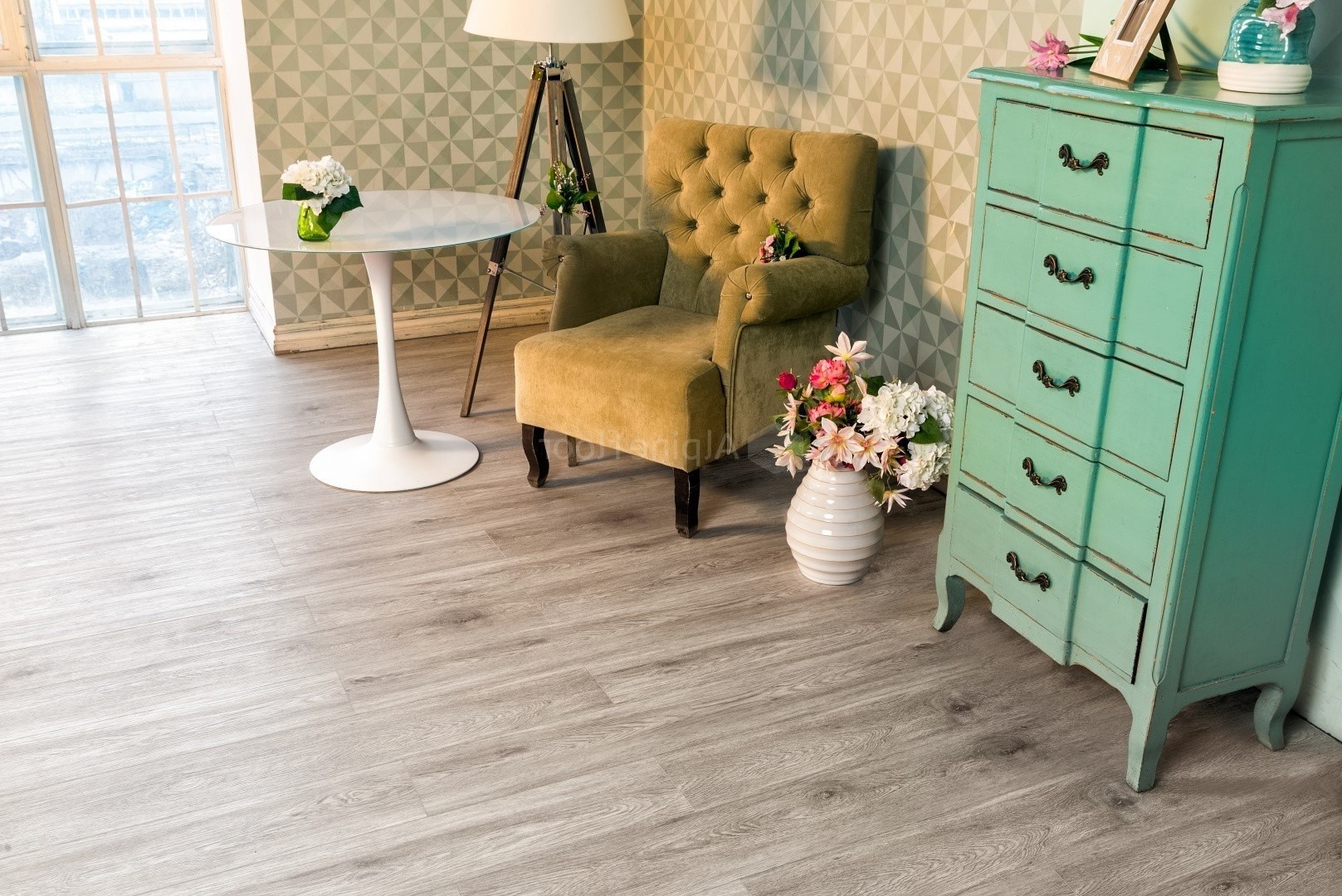 Кварцвиниловый SPC ламинат Alpine Floor Grand Sequoia Атланта ECO 11-2 1220×183×4 фото в интерьере