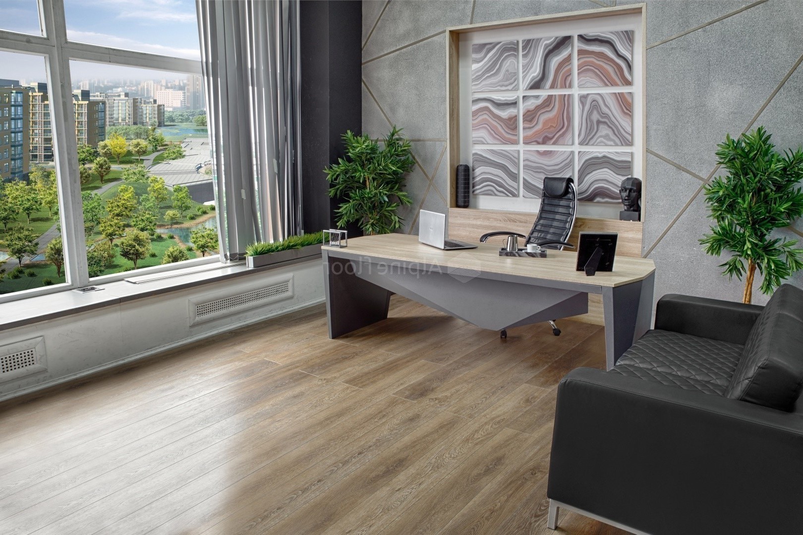 Кварцвиниловый SPC ламинат Alpine Floor Grand Sequoia Вайпуа ECO 11-19 1220×183×4 фото в интерьере