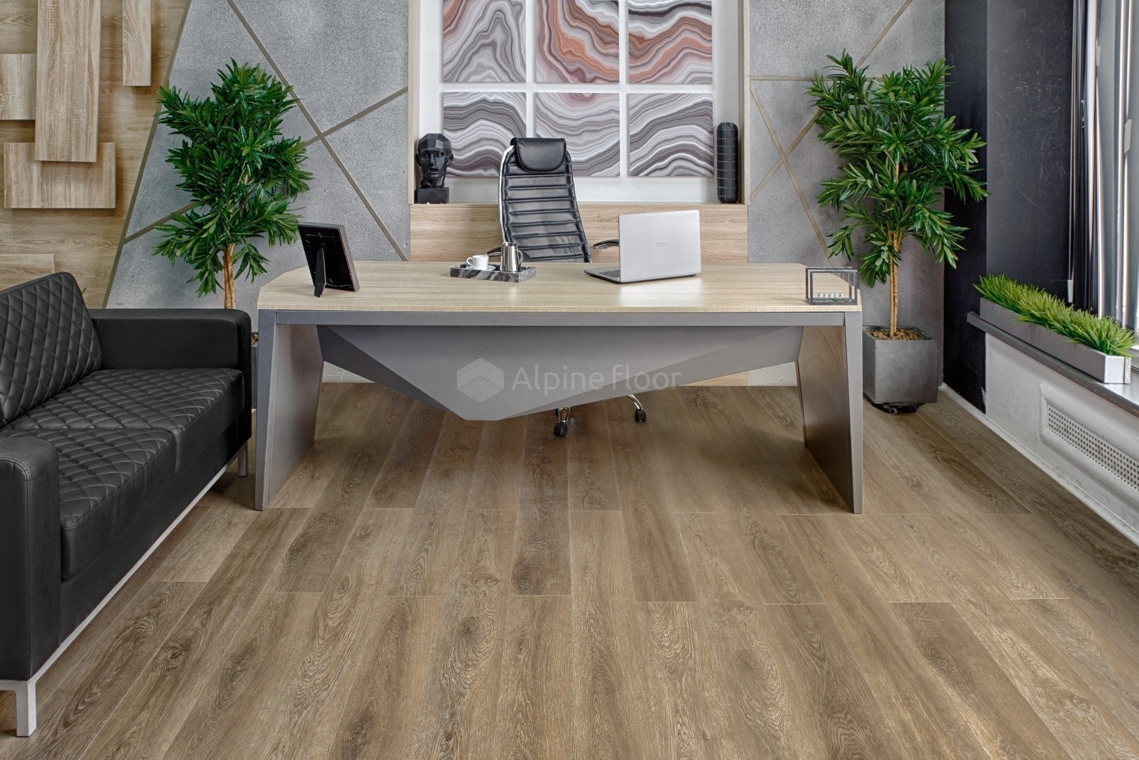 Кварцвиниловый SPC ламинат Alpine Floor Grand Sequoia Вайпуа ECO 11-19 1220×183×4 фото в интерьере