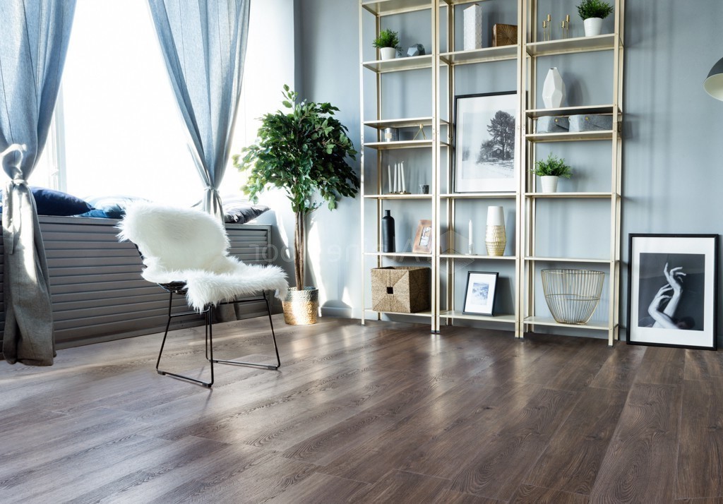 Кварцвиниловая плитка Alpine Floor замковая Sequoia LVT Рустикальная ECO 6-11 1219,2×184,2×3,2 фото в интерьере
