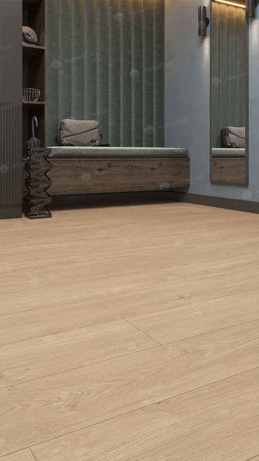 Кварцвиниловая плитка Alpine Floor замковая Sequoia LVT Натуральная ECO 6-9 1219,2×184,2×3,2 фото в интерьере