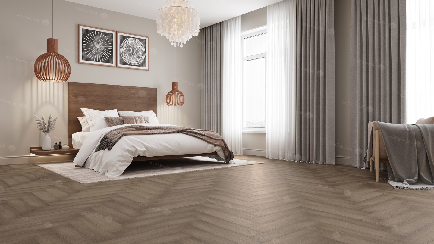 Кварцвиниловый SPC ламинат Alpine Floor Parquet Light Дуб Насыщенный ECO 13-7 венгерская елка 600×125×4 фото в интерьере Кварцвиниловый SPC ламинат Alpine Floor Parquet Light Дуб Насыщенный ECO 13-7 венгерская елка 600×125×4 фото в интерьере