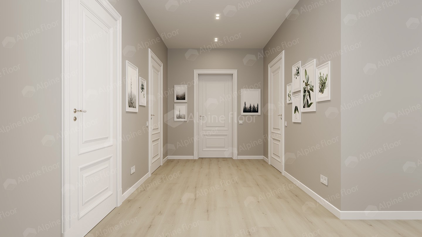 Кварцвиниловый SPC ламинат Alpine Floor Solo Ададжио ECO 14-4 1220×183×3.5 фото в интерьере