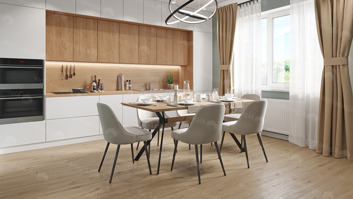 Кварцвиниловый SPC ламинат Alpine Floor Solo Ларго ECO 14-6 1220×183×3.5 фото в интерьере