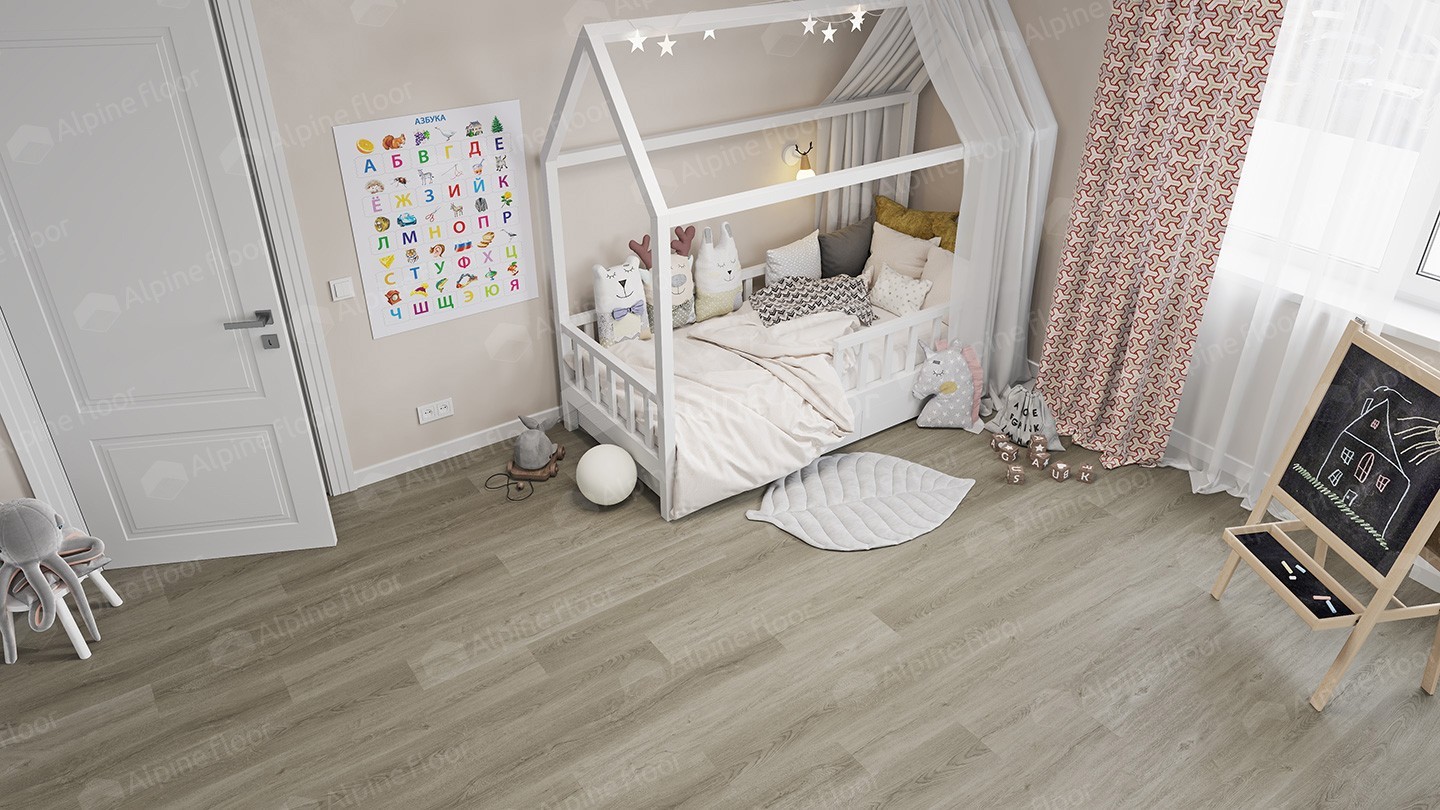Кварцвиниловый SPC ламинат Alpine Floor Solo Маэстоса ECO 14-9 1220×183×3.5 фото в интерьере