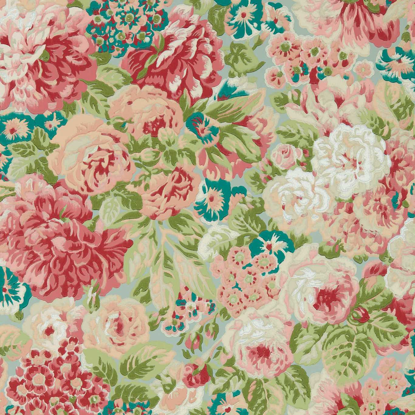 Обои Sanderson One Sixty Rose And Peony Blue Clay/Carmen Lt 217029