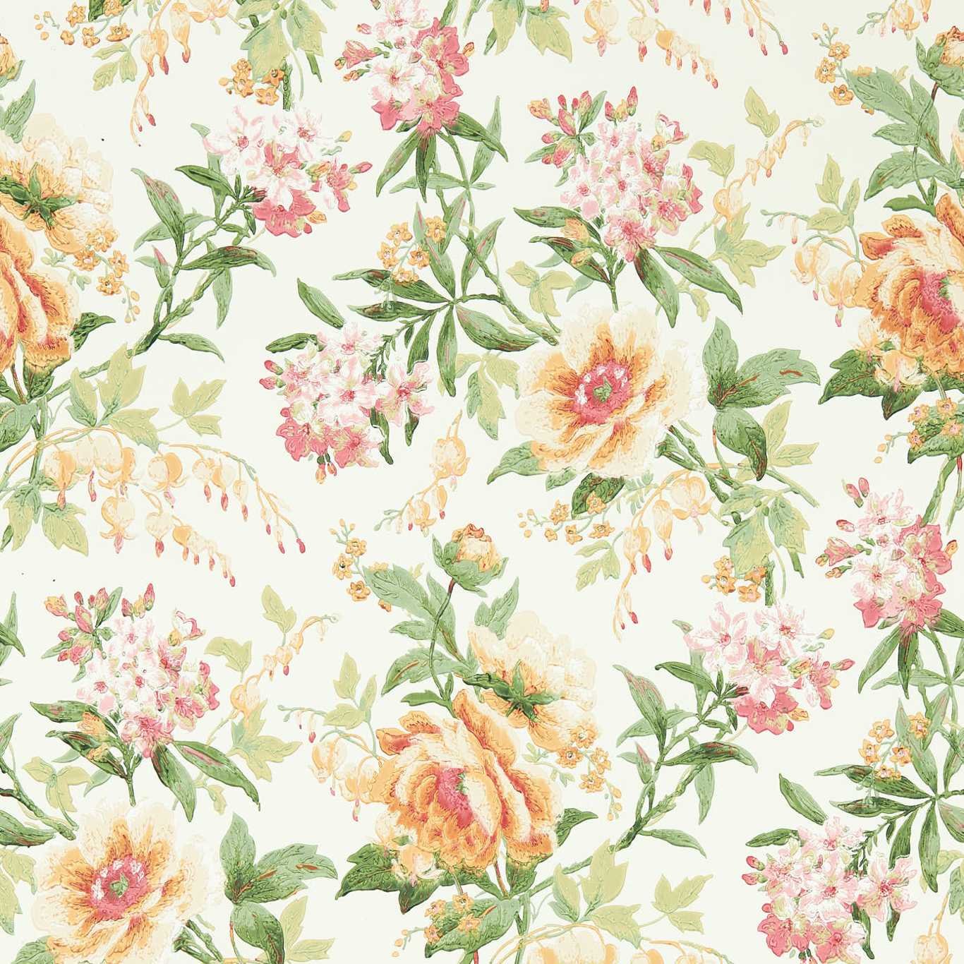 Обои Sanderson One Sixty Olivia Botanical Green/Orange 217038