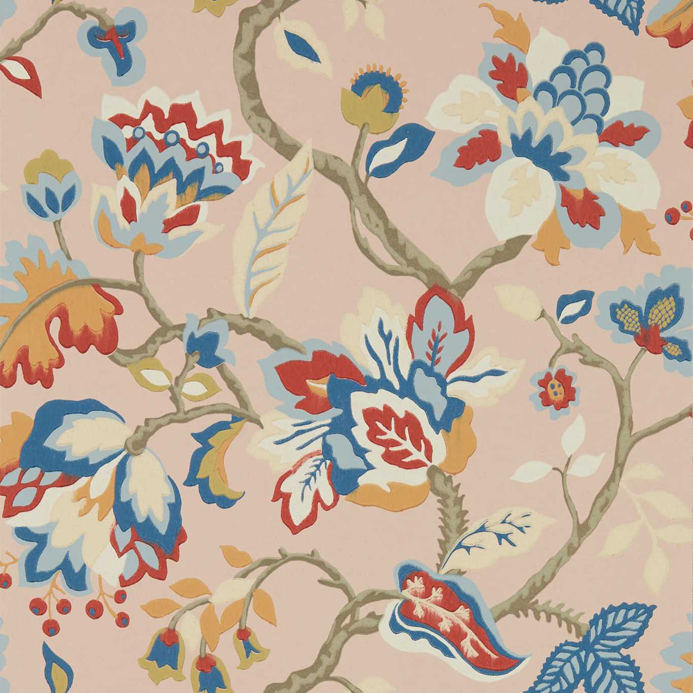 Обои Sanderson One Sixty Amanpuri Salmon/Dove Blue 217043