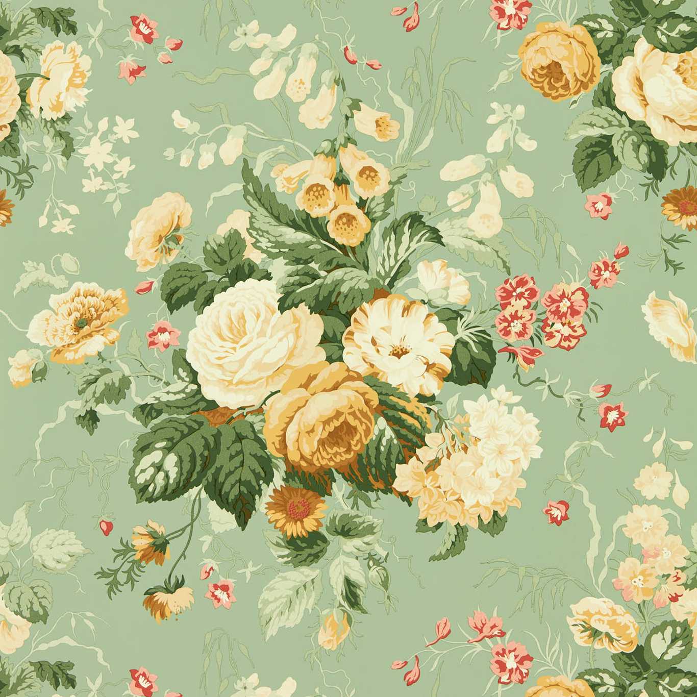 Обои Sanderson One Sixty Stapleton Park Sage/Honey 217047