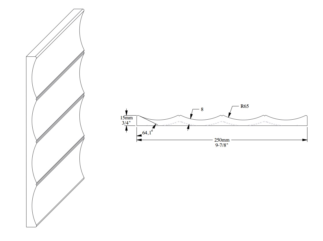 Стеновая панель под покраску Orac Decor Modern Valley W114F гибкая 2000×250×15 Стеновая панель под покраску Orac Decor Modern Valley W114F гибкая 2000×250×15