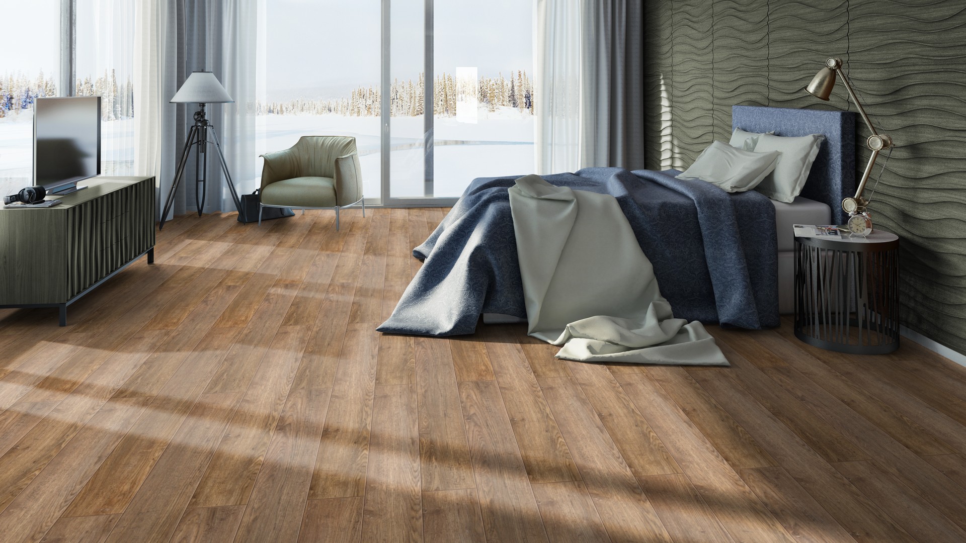 Ламинат Tarkett Pilot Brown 504418006 1292×159×10 фото в интерьере
