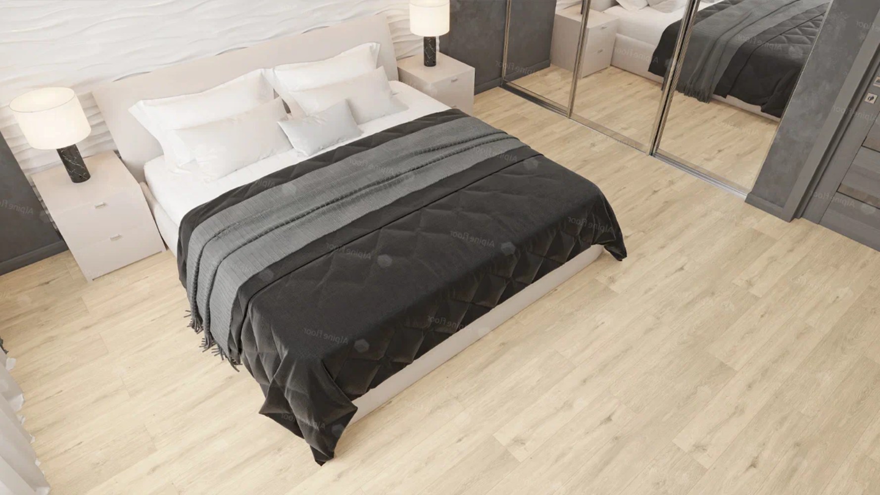Кварцвиниловый SPC ламинат Alpine Floor Classic Дуб Ваниль ECO 106-2 1220×183×4 фото в интерьере