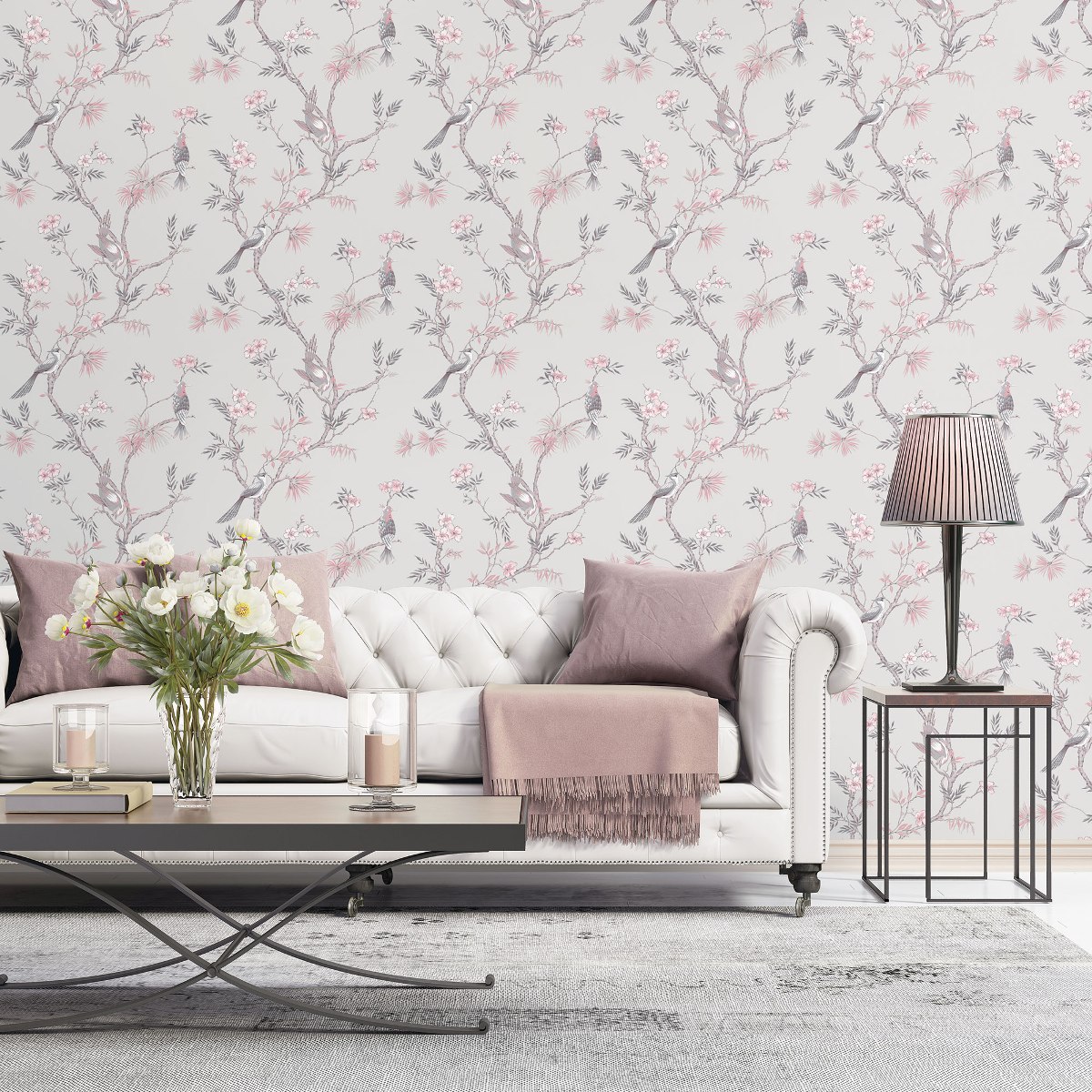 Обои Aura Secret Garden G78491 10,05×0,53 фото в интерьере
