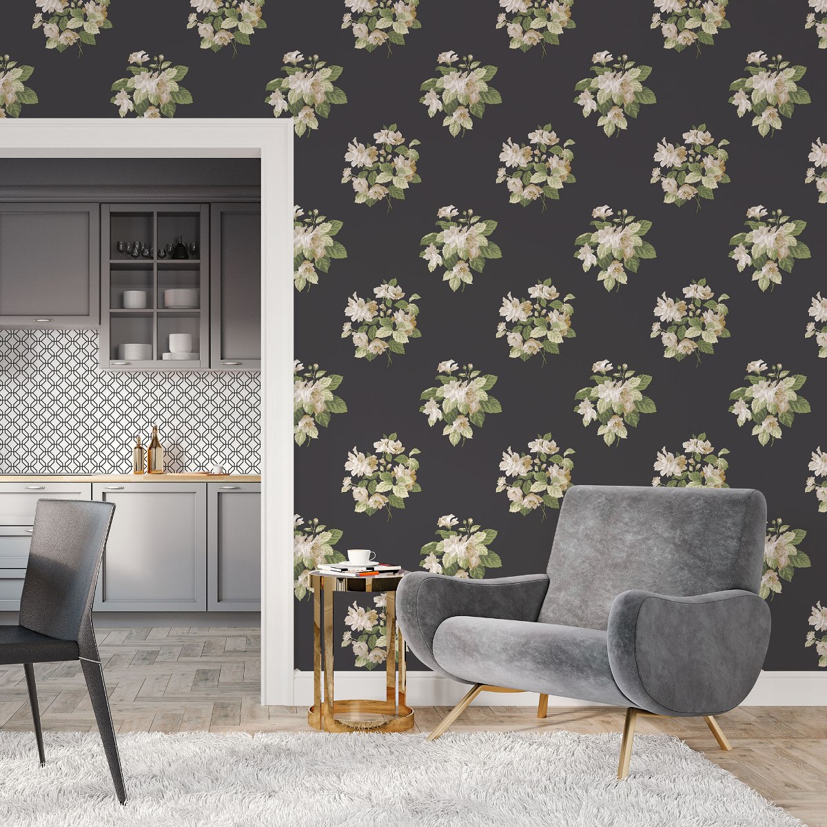 Обои Aura Secret Garden G78495 10,05×0,53 фото в интерьере
