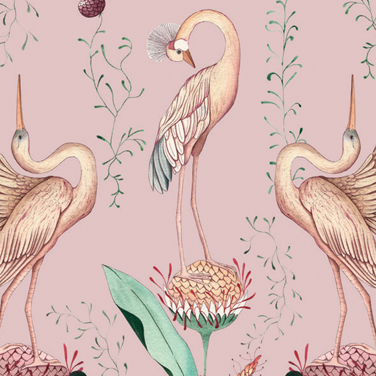 Обои Aura La Tapicera Paradis de Herons Rose WP191062 10,05×0,53