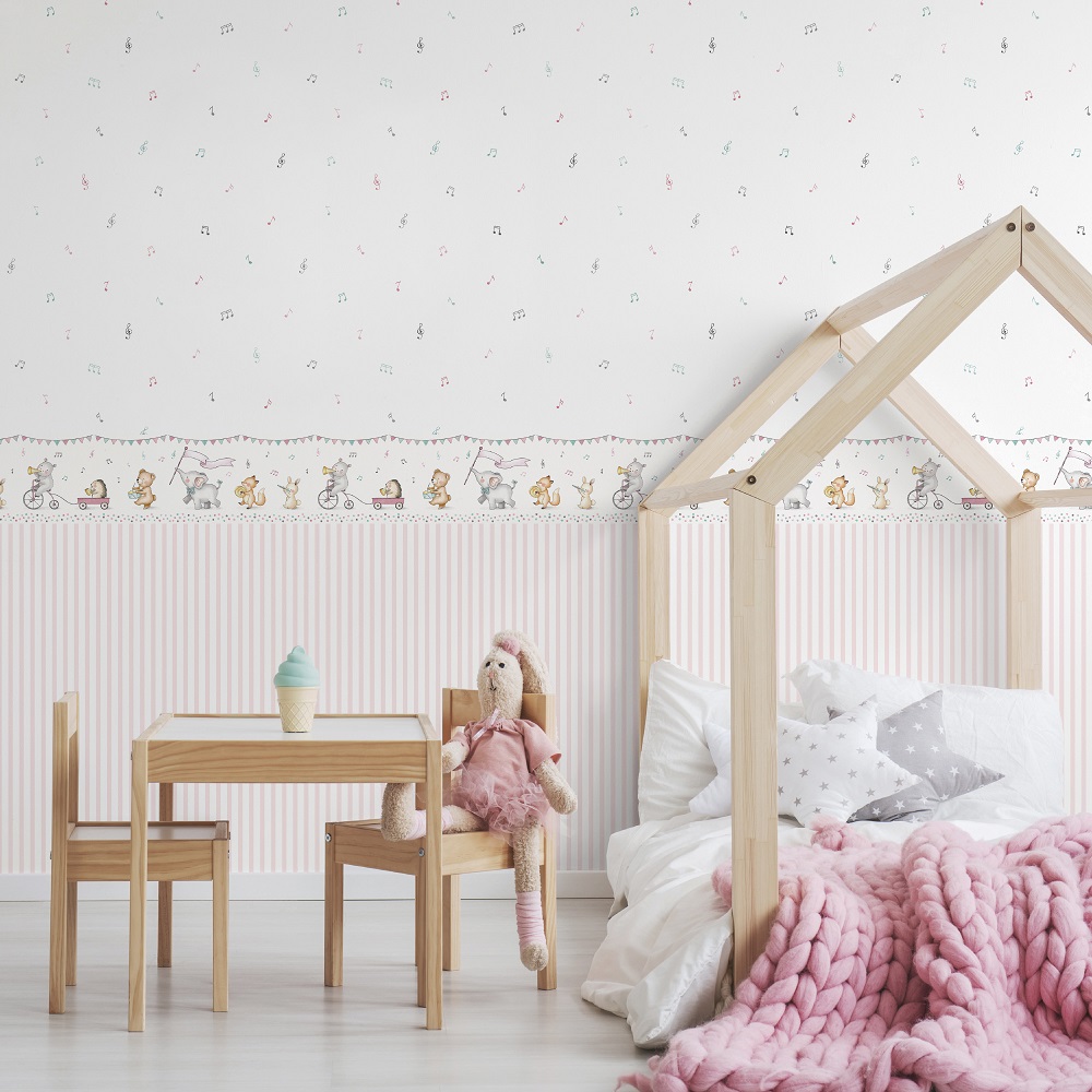 Обои Aura Pippo Little Parade 451-2 10,05×0,53 фото в интерьере