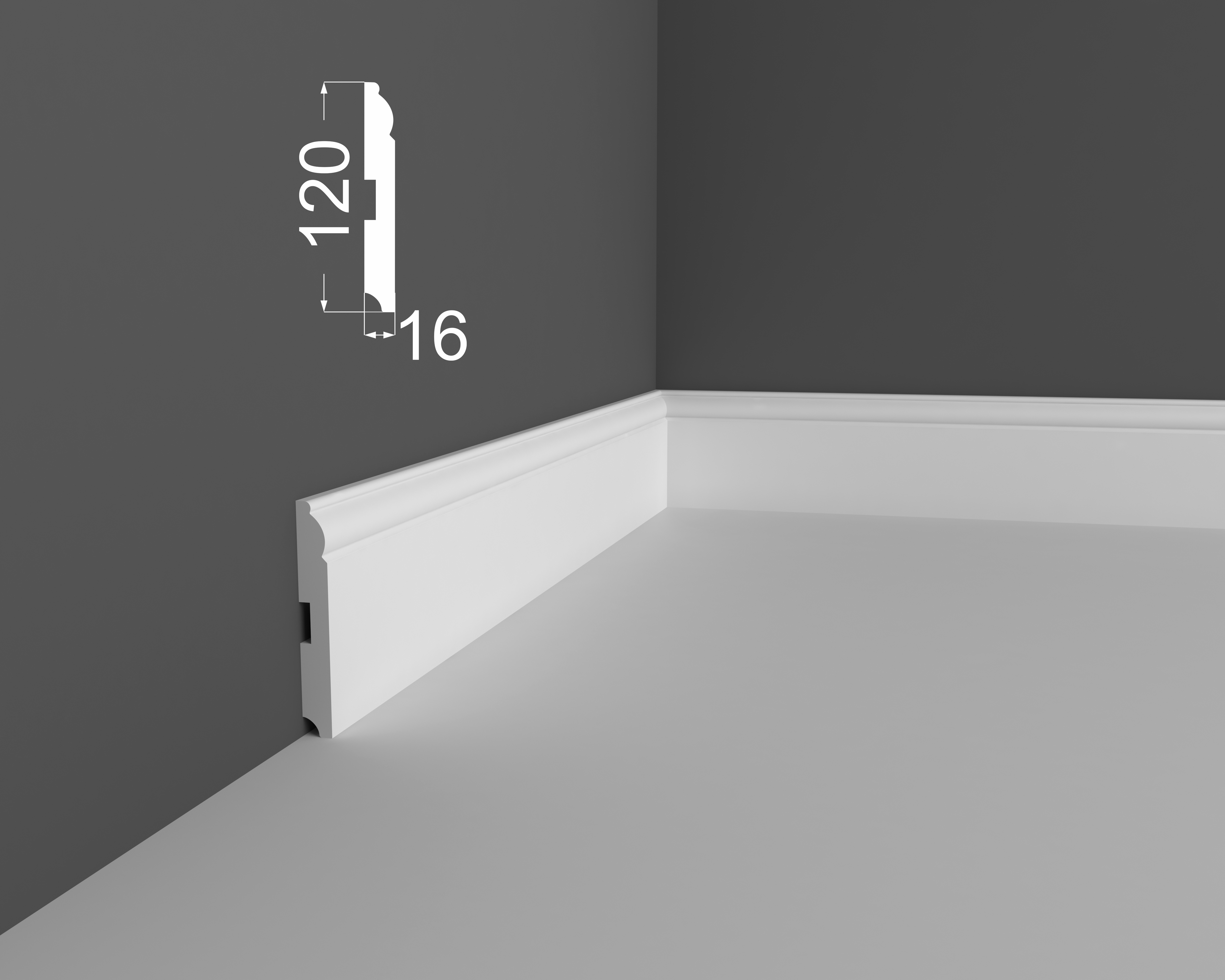 Плинтус МДФ под покраску Ликорн Р 4.120.16 2070×120×16 Плинтус МДФ под покраску Ликорн Р 4.120.16 2070×120×16