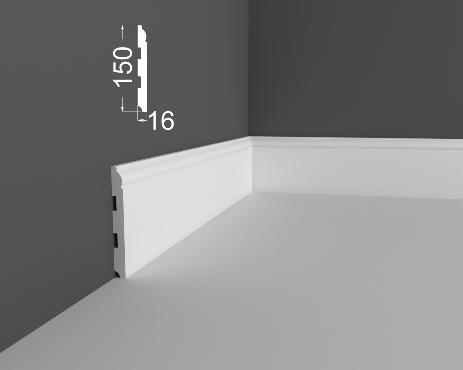 Плинтус МДФ под покраску Ликорн Р 4.150.16 2070×150×16 Плинтус МДФ под покраску Ликорн Р 4.150.16 2070×150×16