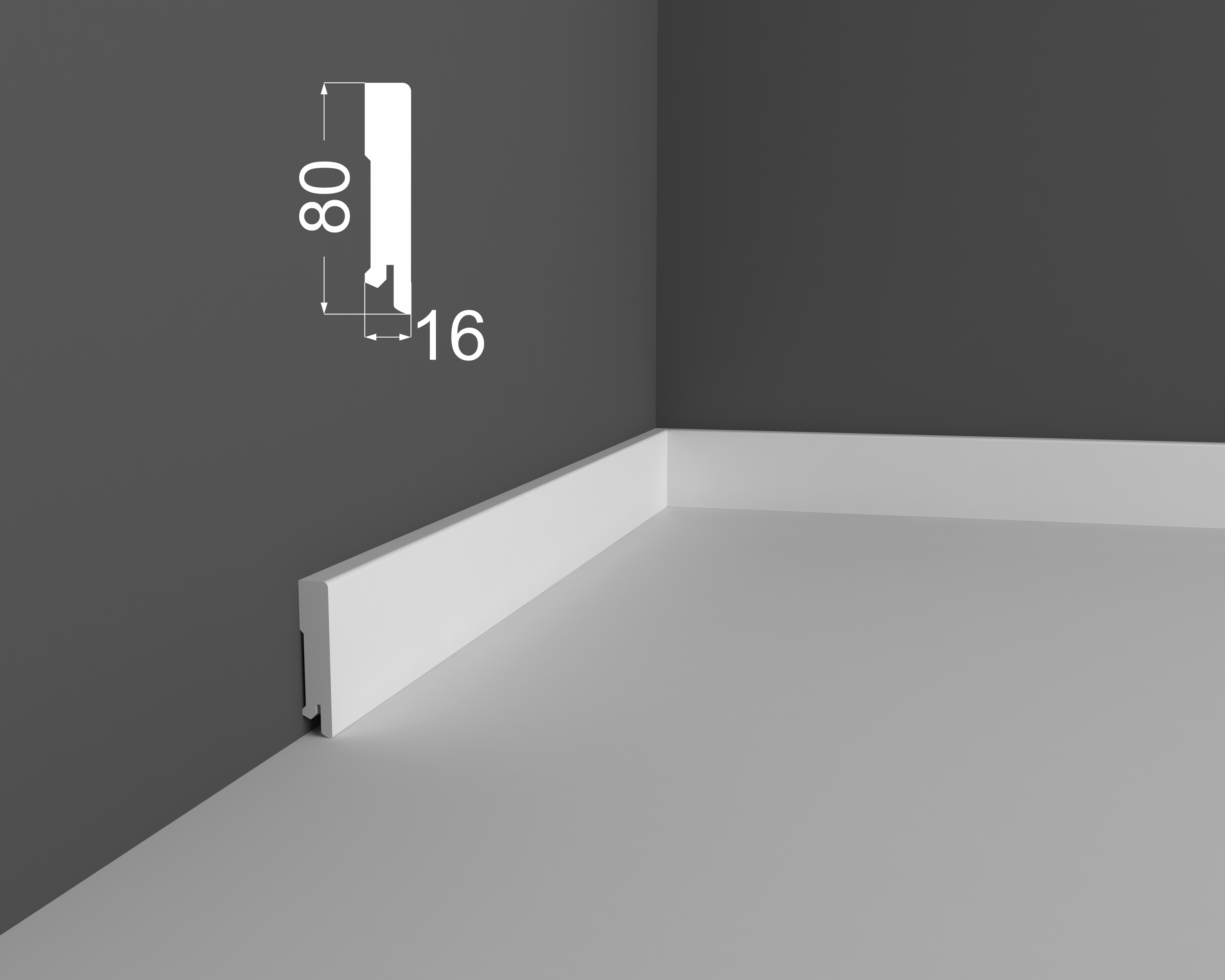 Плинтус МДФ под покраску Ликорн Р 6.80.16 2070×80×16 Плинтус МДФ под покраску Ликорн Р 6.80.16 2070×80×16