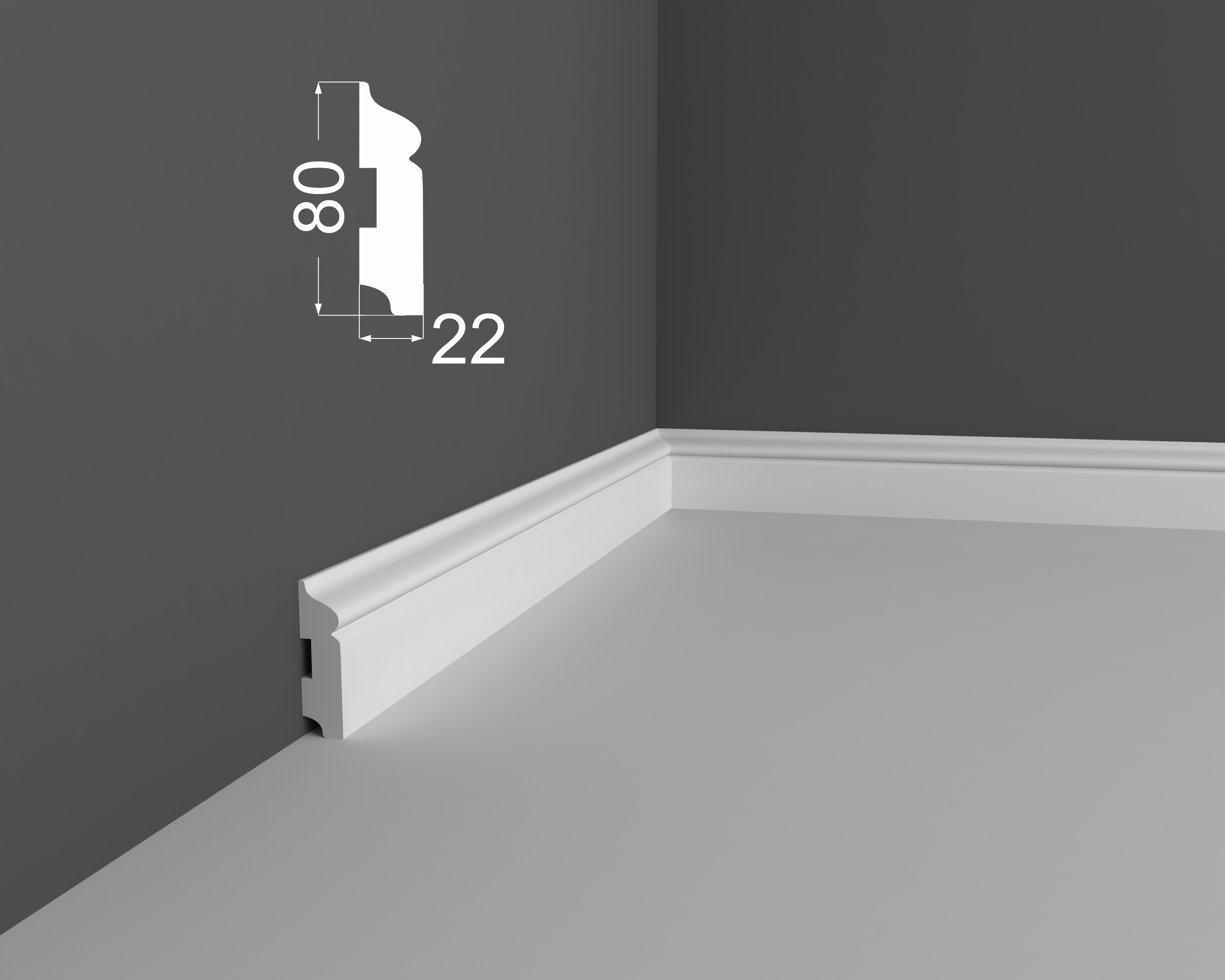 Плинтус МДФ под покраску Ликорн Р 11.80.22 2070×80×22 Плинтус МДФ под покраску Ликорн Р 11.80.22 2070×80×22