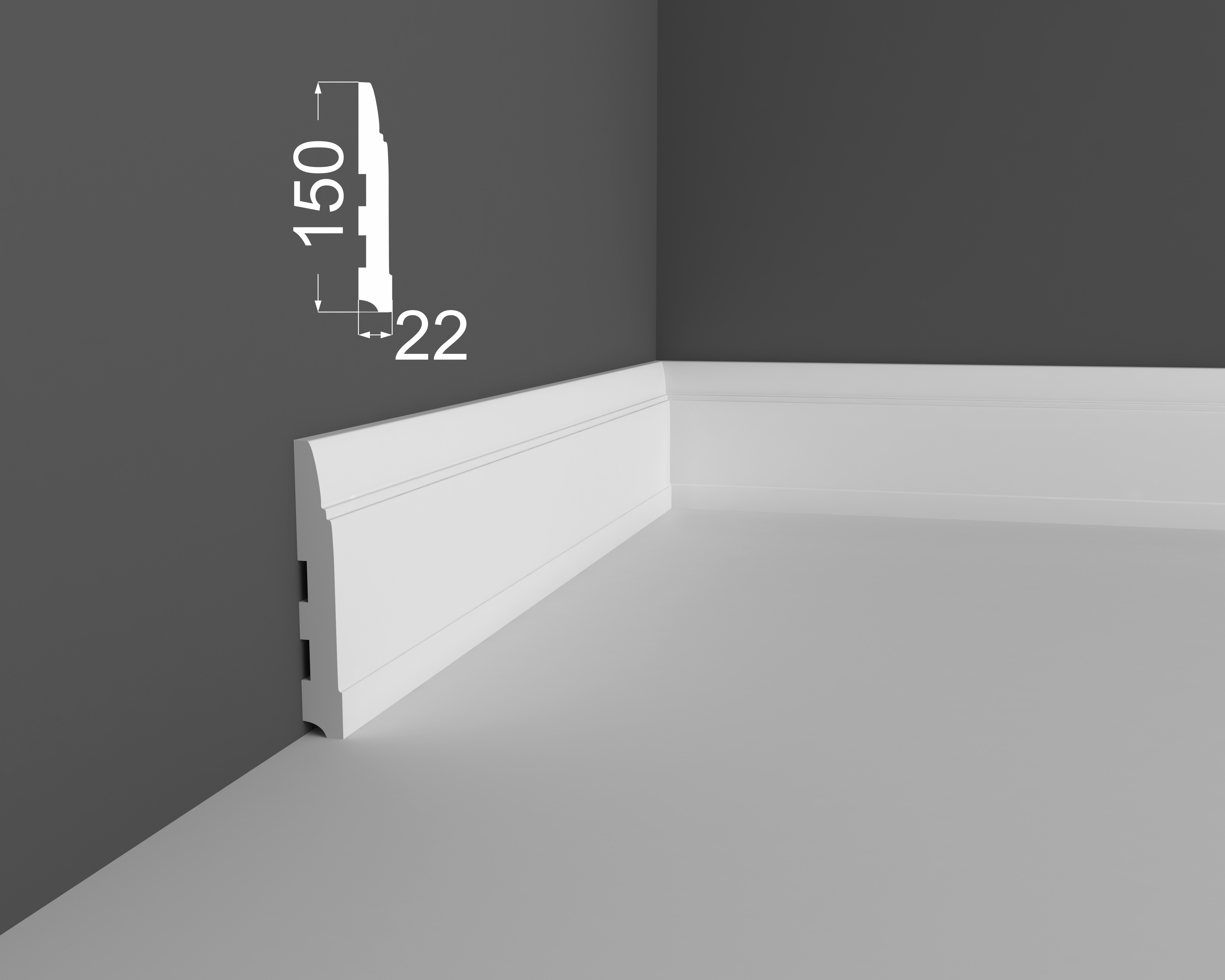 Плинтус МДФ под покраску Ликорн Р 13.150.22 2070×150×22 Плинтус МДФ под покраску Ликорн Р 13.150.22 2070×150×22